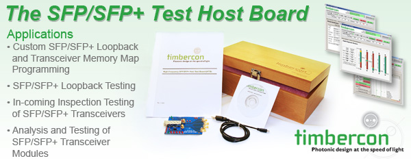 Timbercon Announces the SFP / SFP+ Host Test Board